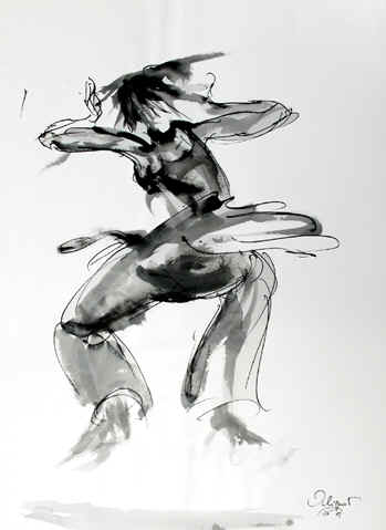 Danse, Dessin N° 3, encre, copyright D. Aliquot (ADAGP)