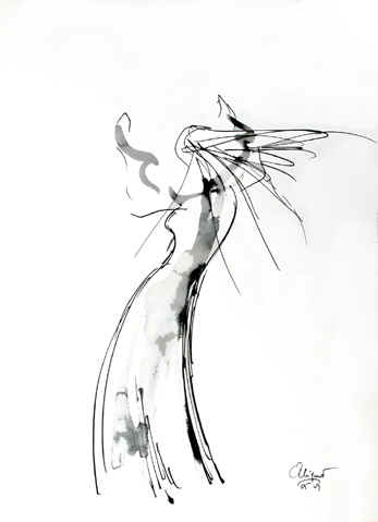 Danse, Dessin N° 5, encre, copyright D. Aliquot (ADAGP)