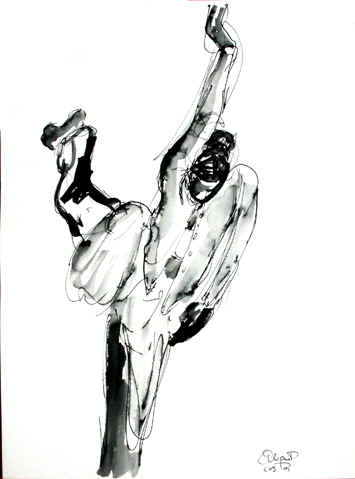 Danse, Dessin N° 8, encre, copyright D. Aliquot (ADAGP)