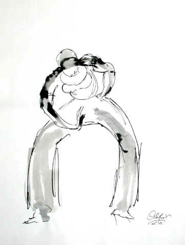 Danse, Dessin N° 20, encre, copyright D. Aliquot (ADAGP)