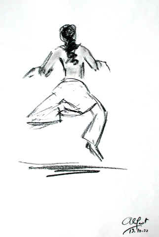 Danse, Dessin N° 28, Conté, copyright D. Aliquot (ADAGP)