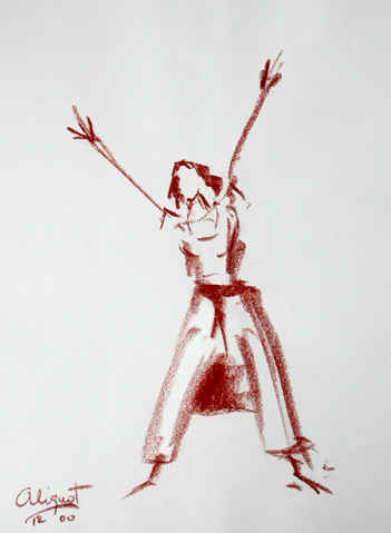 Danse, Dessin N° 35, sanguine, copyright D. Aliquot (ADAGP)