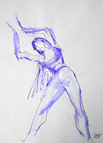 Danse, Dessin N° 37, encre, copyright D. Aliquot (ADAGP)