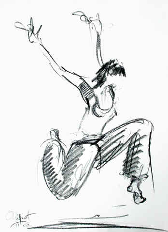 Danse, Dessin N° 39, Conté, copyright D. Aliquot (ADAGP)