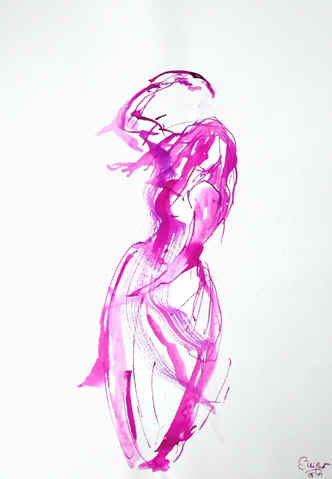 Danse, Dessin N° 43, encre, copyright D. Aliquot (ADAGP)