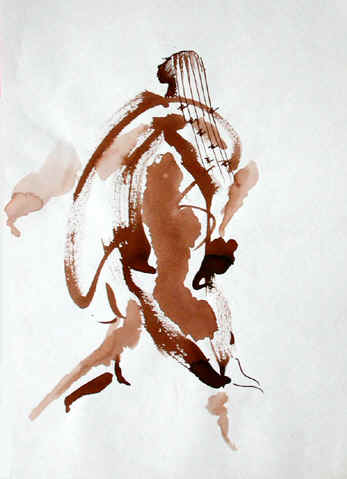 Danse, Dessin N° 63, encre brune, copyright D. Aliquot (ADAGP)