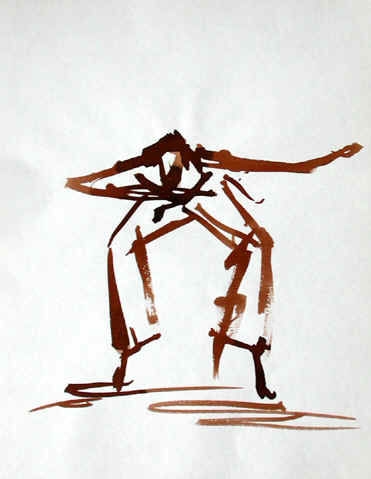 Danse, Dessin N° 61, encre brune, copyright D. Aliquot (ADAGP)