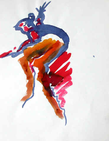 Danse, Dessin N° 38, encre, copyright D. Aliquot (ADAGP)