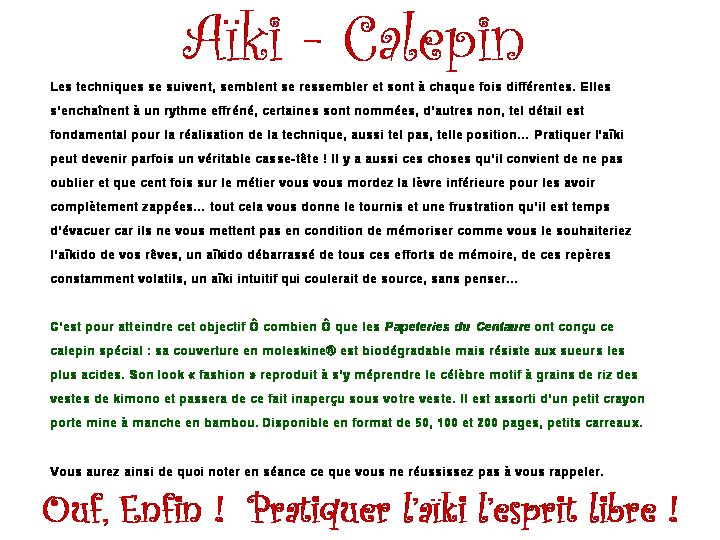 Aïki-Calepin