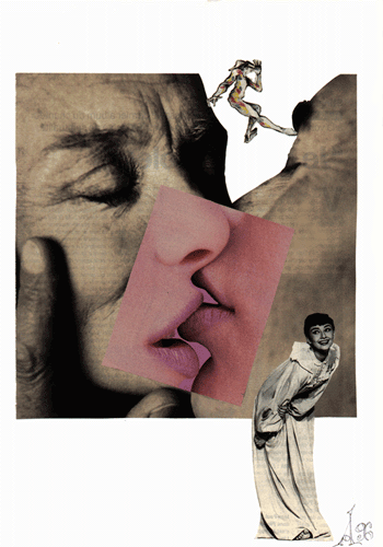 Le Baiser, Collage, copyright D. Aliquot (ADAGP)